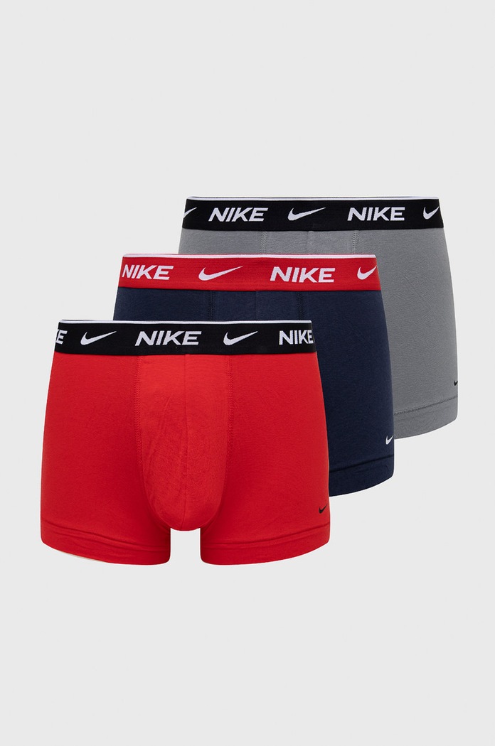 Nike bokserki dopasowane męskie bawełniane z elastanem 3-pack czerwony KE1008