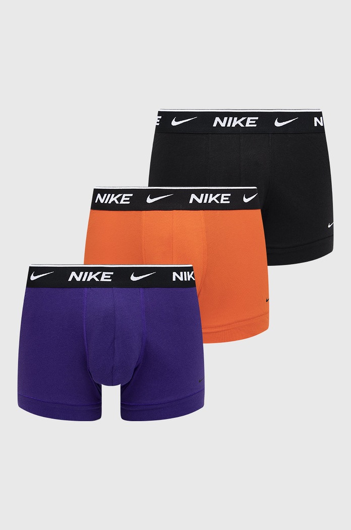 Nike priliehavé boxerky pánske bavlnené s elastanom 3-pak pletenina fialová KE1008