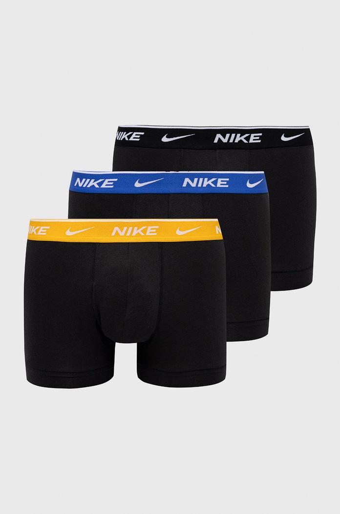 Nike priliehavé boxerky pánske bavlnené s elastanom 3-pak pletenina čierna KE1008