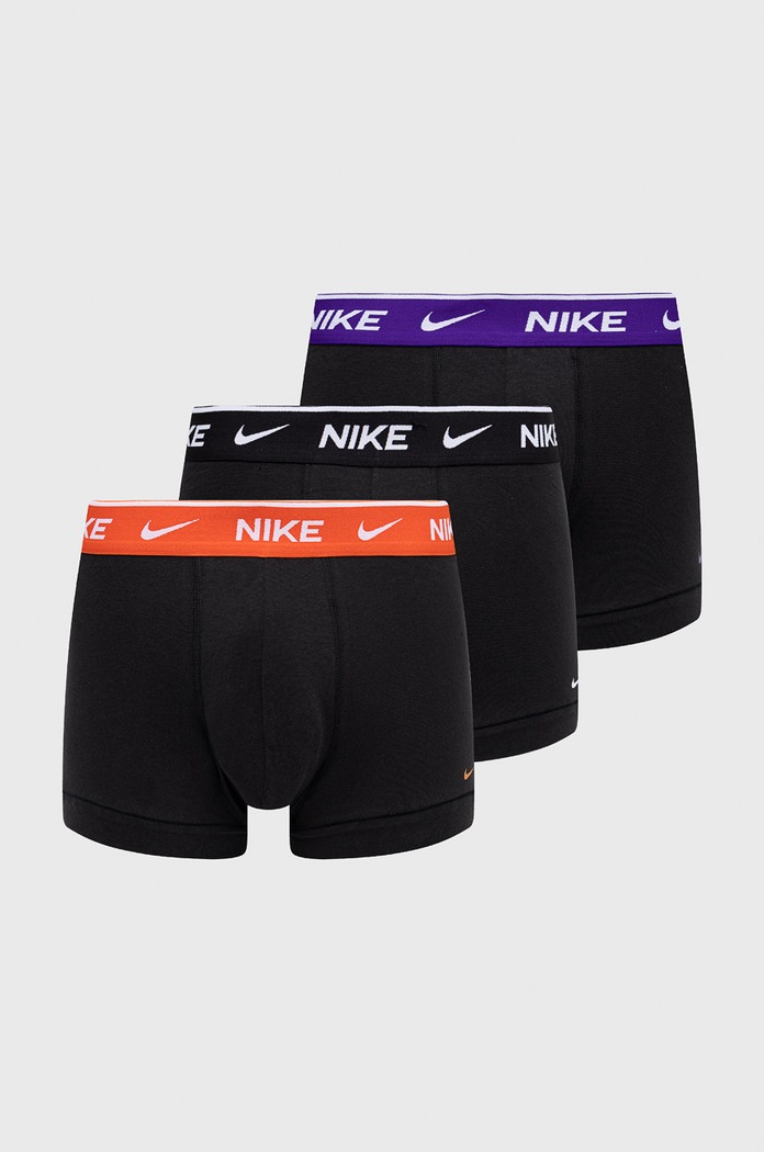 Nike priliehavé boxerky pánske bavlnené s elastanom 3-pak pletenina čierna KE1008