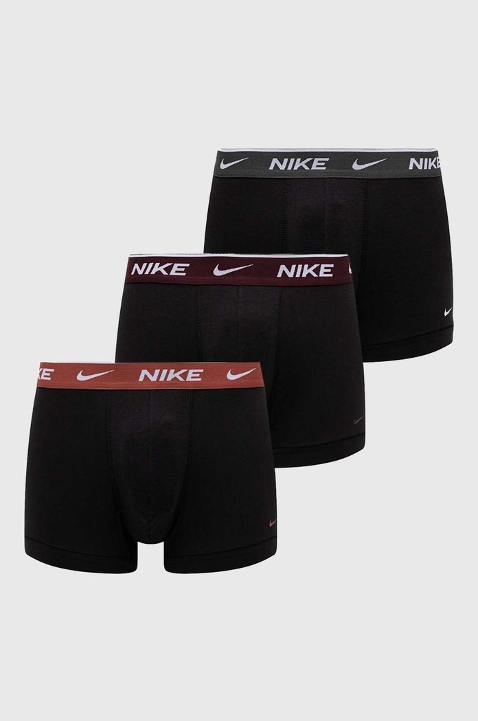 Nike bokserki dopasowane męskie bawełniane z elastanem 3-pack dzianina czarny KE1008