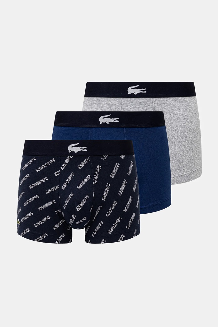 Boxerky Lacoste 3-pack pletenina námořnická modř 5H1774