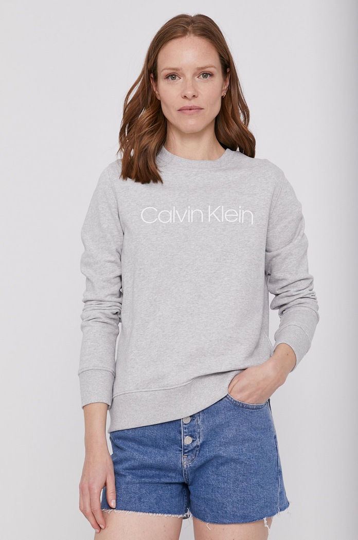 Calvin Klein - Bavlnená mikina K20K202157 sivá AA00
