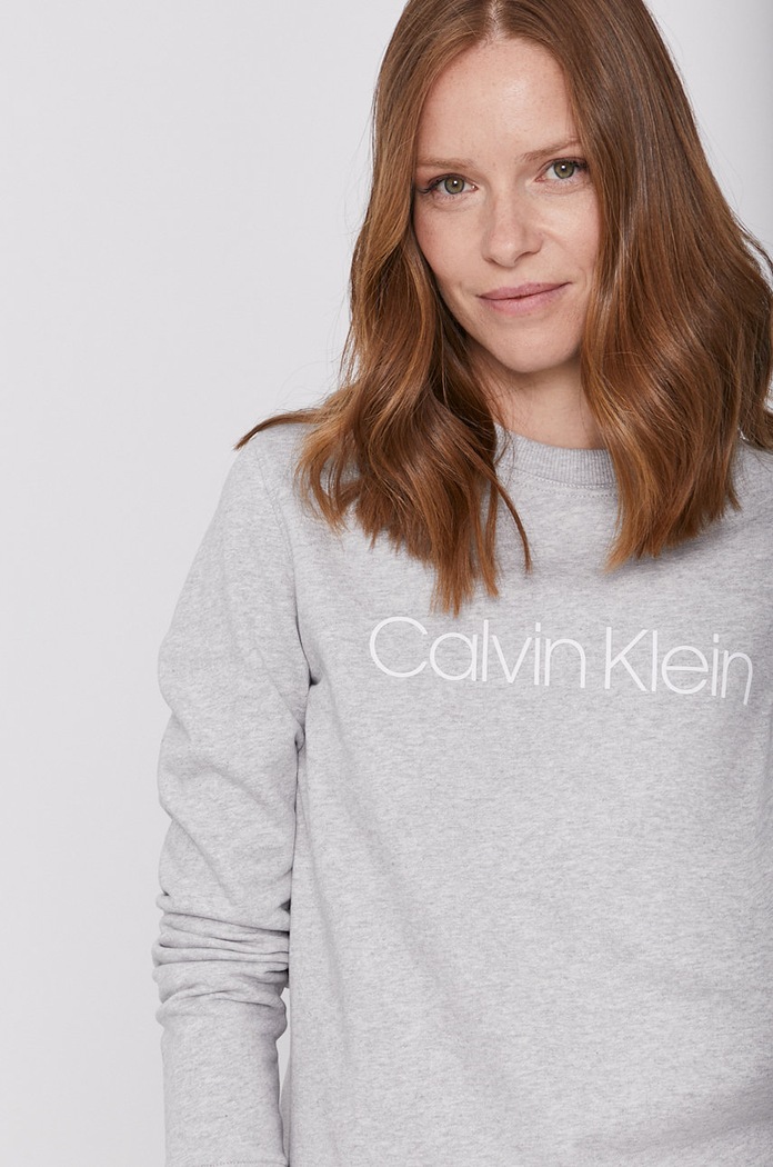 Calvin Klein - Bavlnená mikina sivá K20K202157