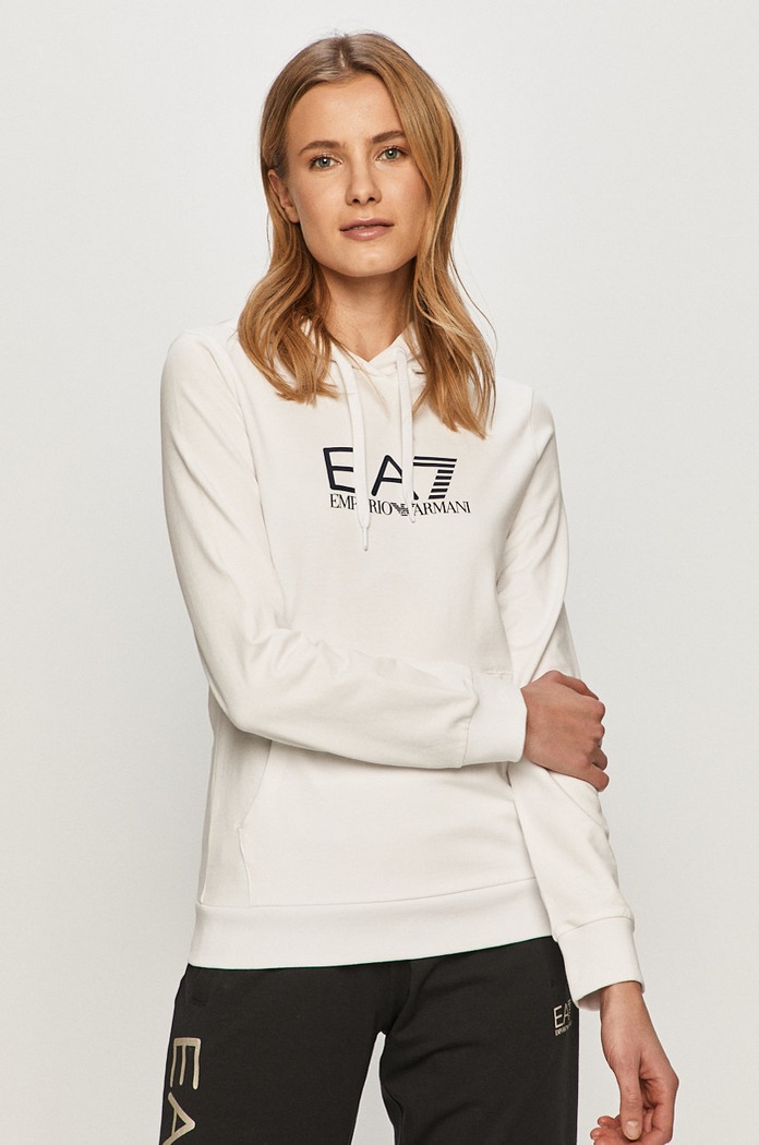 EA7 Emporio Armani - Majica s kapuljačom bijela 8NTM40.TJ31Z