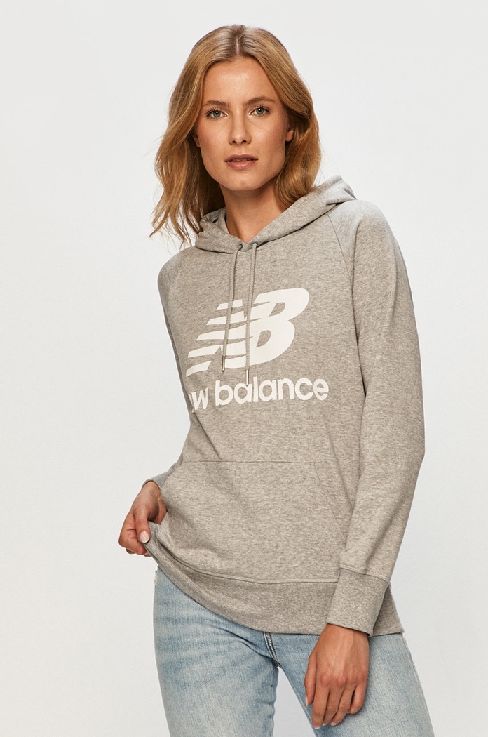New Balance - Mikina WT03550AG s kapucí šedá WT03550AG