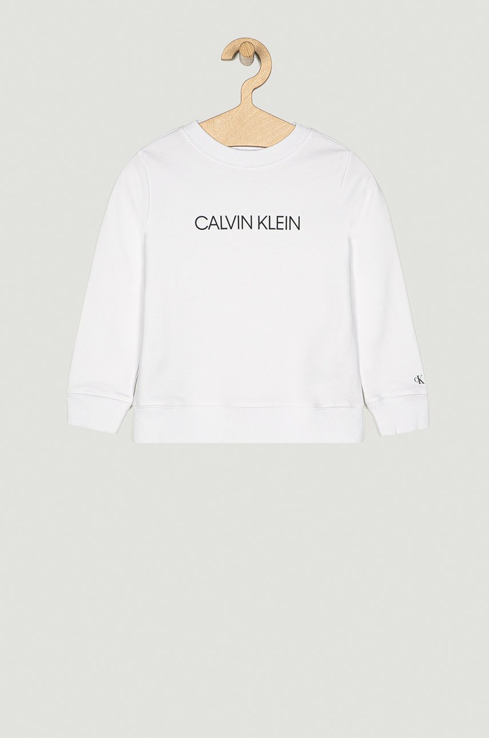 Calvin Klein Jeans - Bluza copii 104-176 cm print alb IU0IU00162