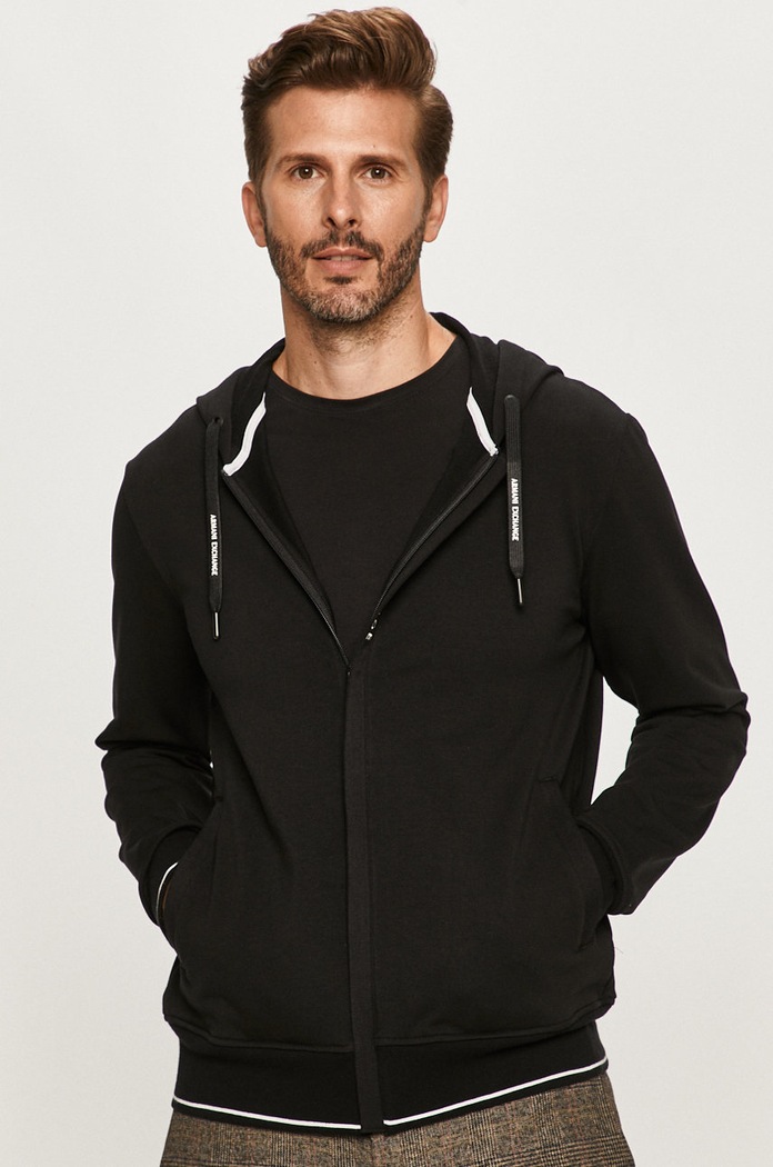 Armani Exchange – Bluza z kapturem czarny 8NZM82.ZJH3Z