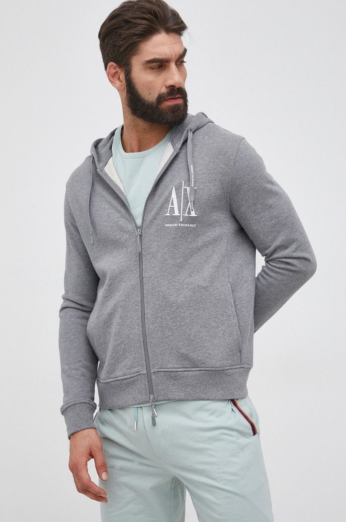 Pamučna dukserica Armani Exchange pamuk siva 8NZMPP.ZJ1ZZ