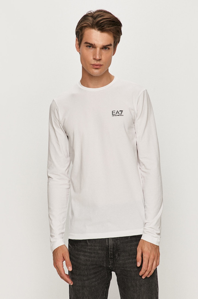 EA7 Emporio Armani longsleeve 8NPT55.PJM5Z z elastanem biały 8NPT55.PJM5Z