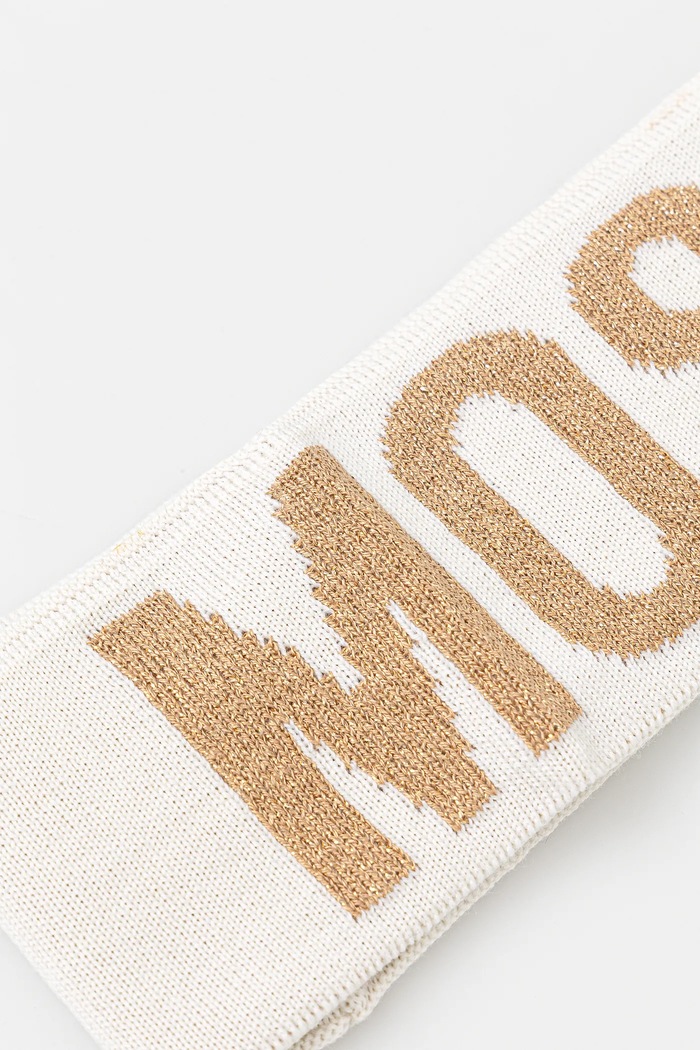 Bavlnená čelenka Moschino M2338.65216 béžová AW25