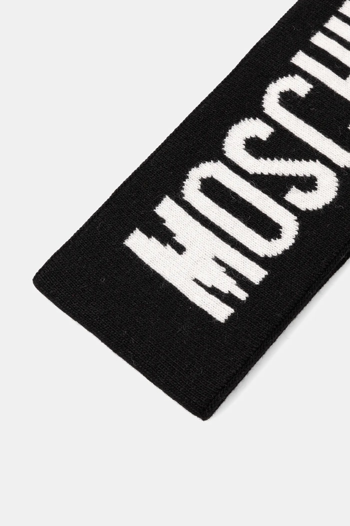 Moschino čelenka dámska s prímesou vlny M2355.65235 čierna AW25