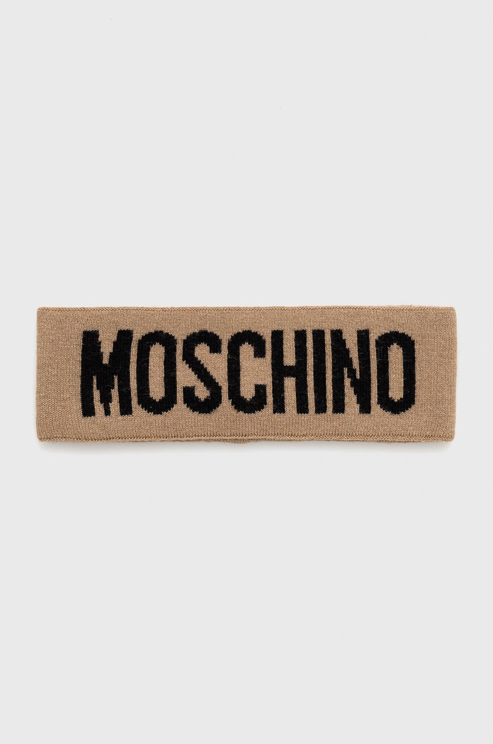 Bavlnená čelenka Moschino vlna béžová M2355.65235