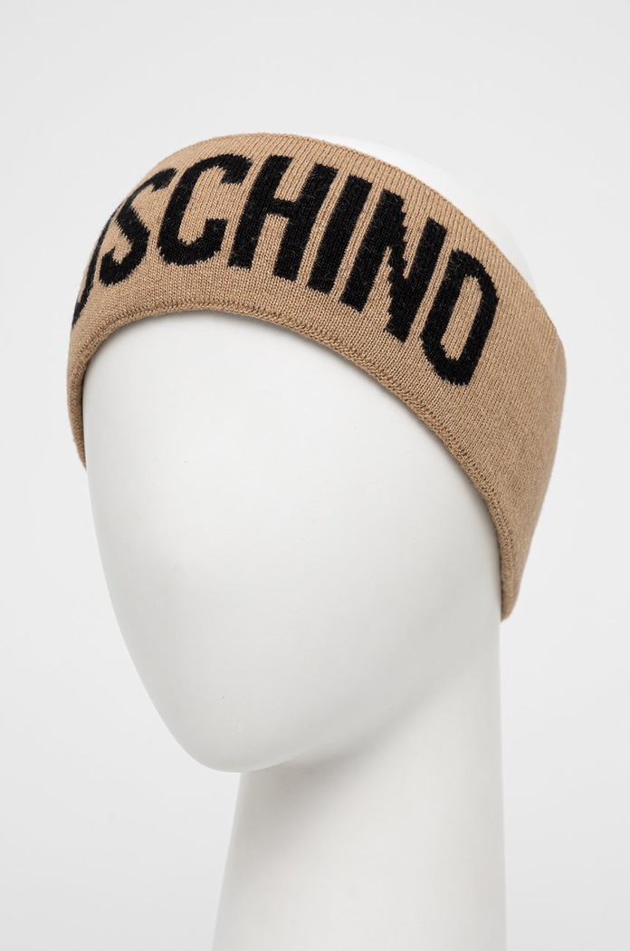 Bavlnená čelenka Moschino M2355.65235 béžová AW25