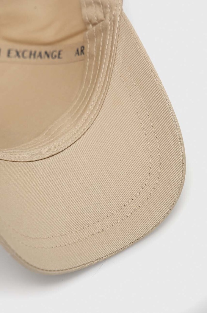 Bavlněná baseballová čepice Armani Exchange béžová 954047.CC811.NOS