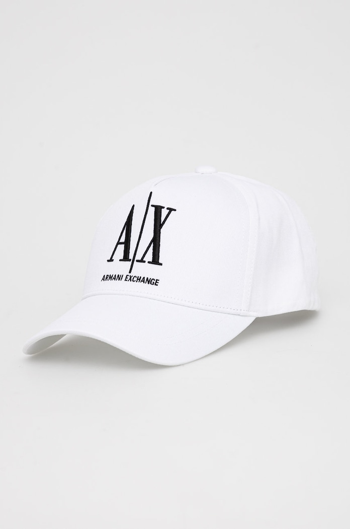 Armani Exchange czapka z daszkiem bawełniana aplikacja biały 954047.CC811.NOS