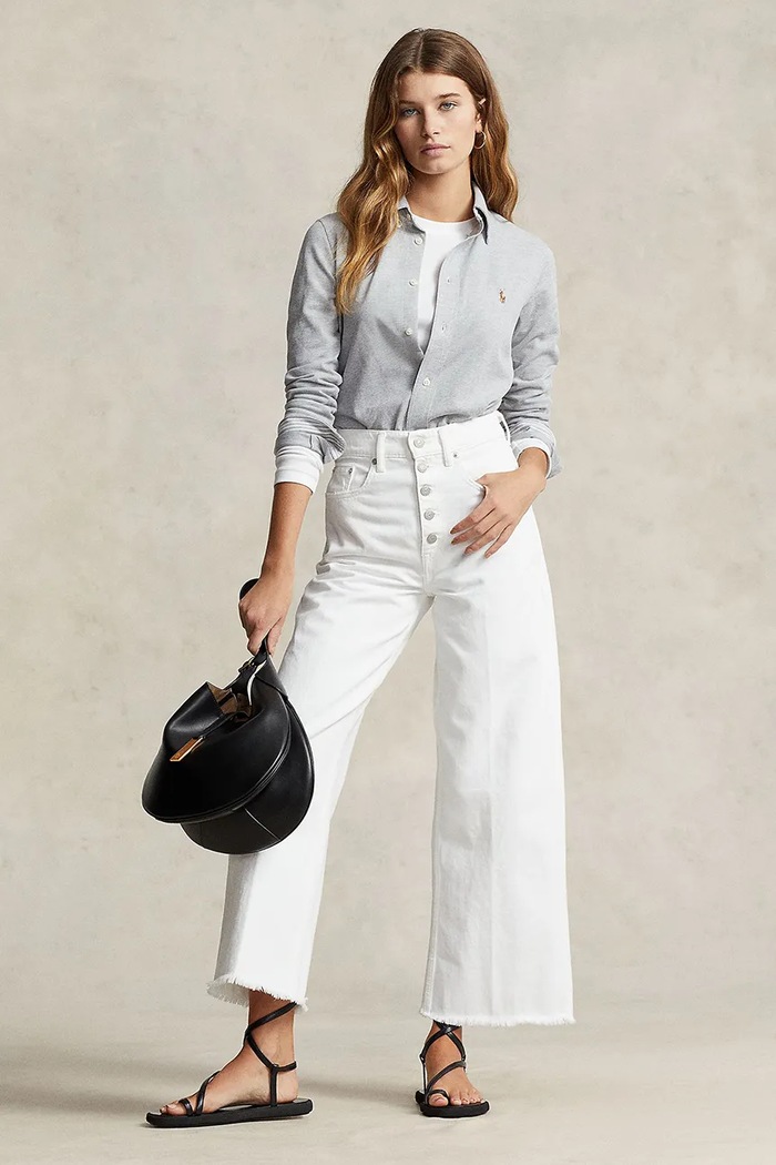 Oblečenie Polo Ralph Lauren - Bavlnená košeľa 211664427021 sivá