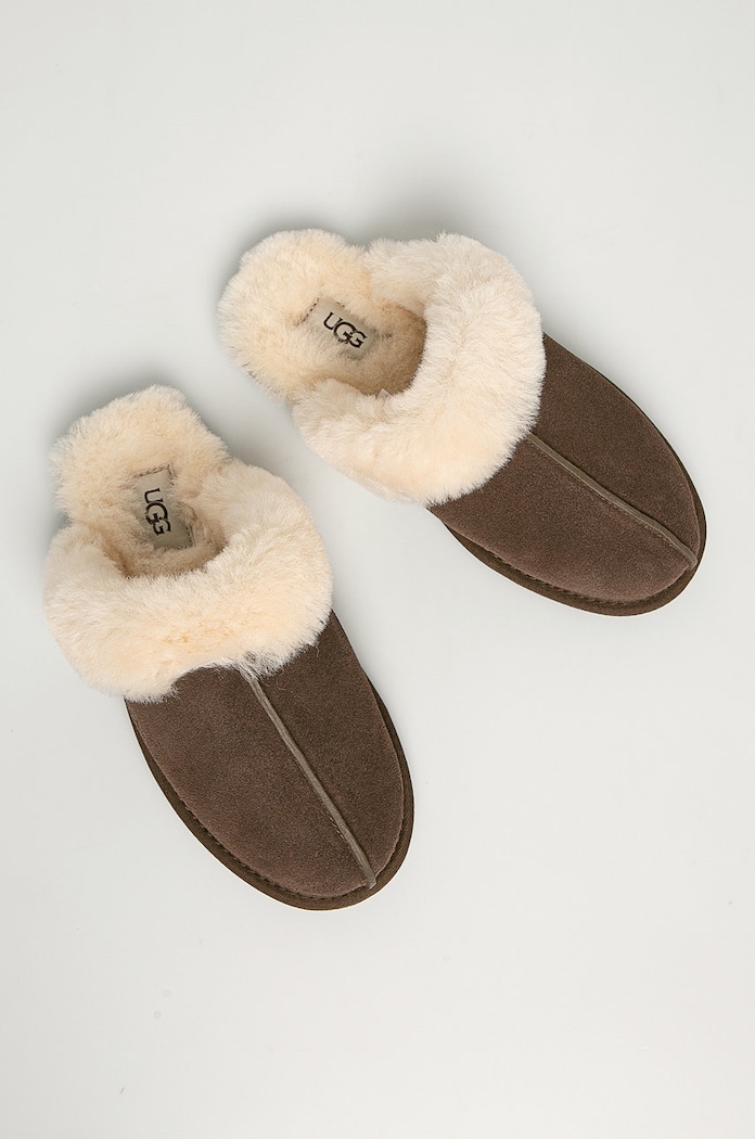 UGG papuci din piele întoarsă Scuffette II 1106872.ESP maro AW20