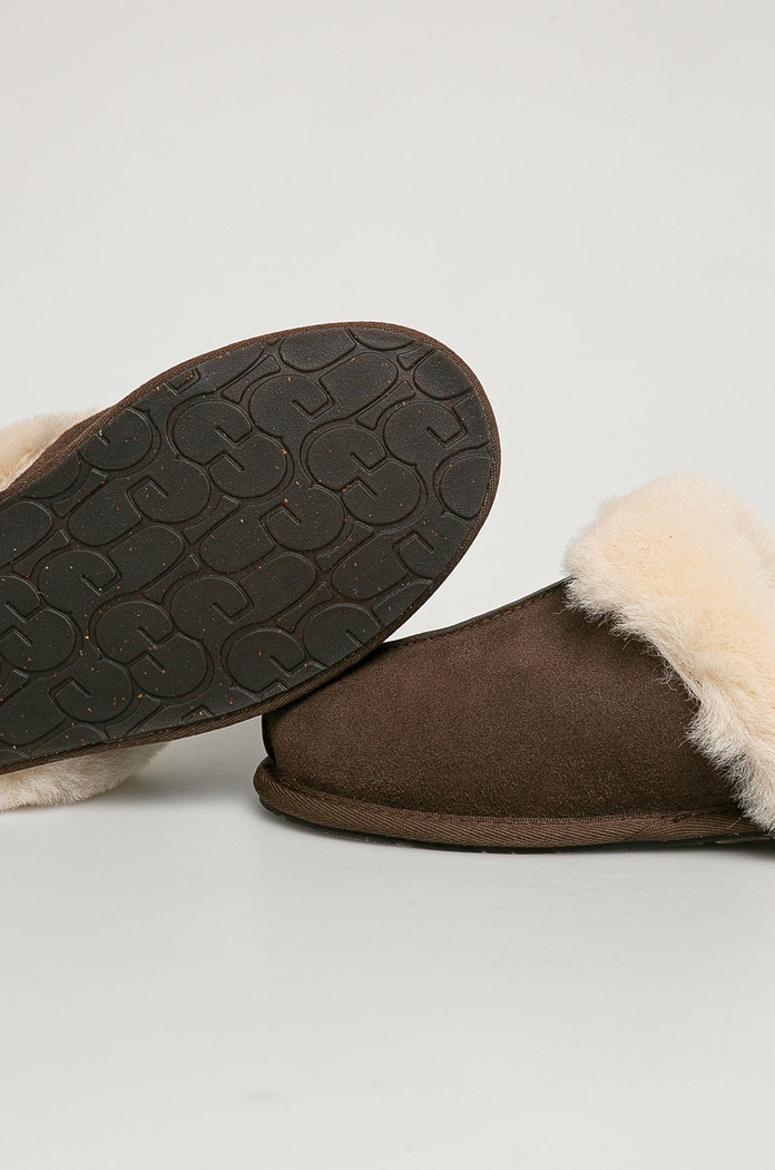 Încălțăminte UGG papuci din piele întoarsă Scuffette II 1106872.ESP maro
