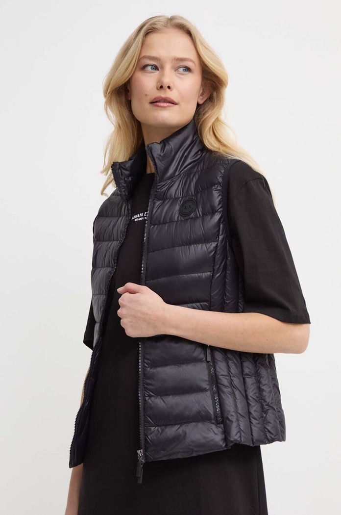 Armani Exchange - Bezrękawnik puchowy 8NYQ01.YNM4Z bez kaptura czarny 8NYQ01.YNM4Z