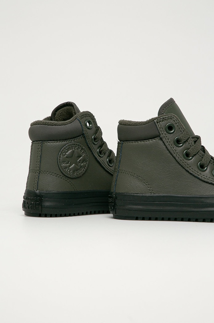 CHLAPEC Converse - Dětské kožené kecky 668923C šedá