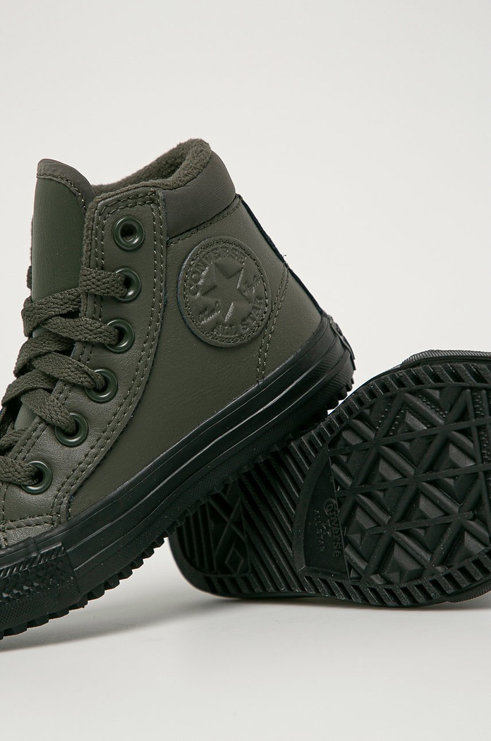 Converse - Dětské kožené kecky šedá 668923C