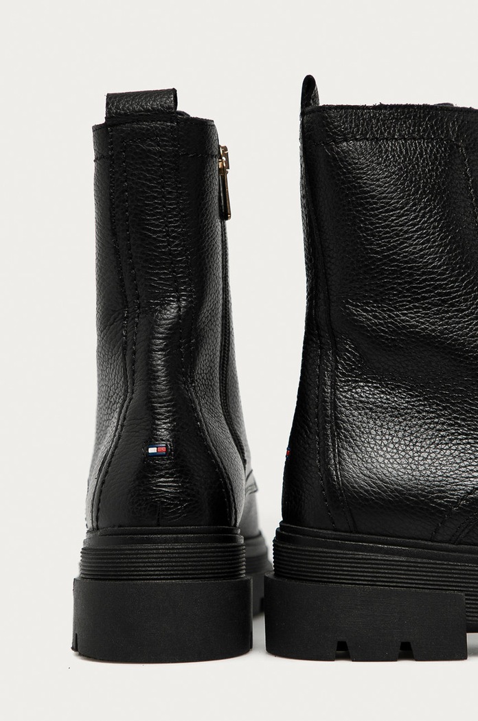 Încălțăminte Tommy Hilfiger - Bocanci de piele FW0FW05185BDS negru