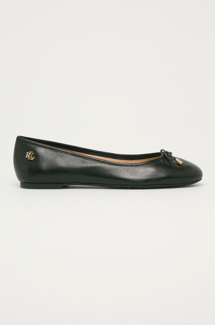 Lauren Ralph Lauren bőr balerina cipő Jayna fekete 802806870008