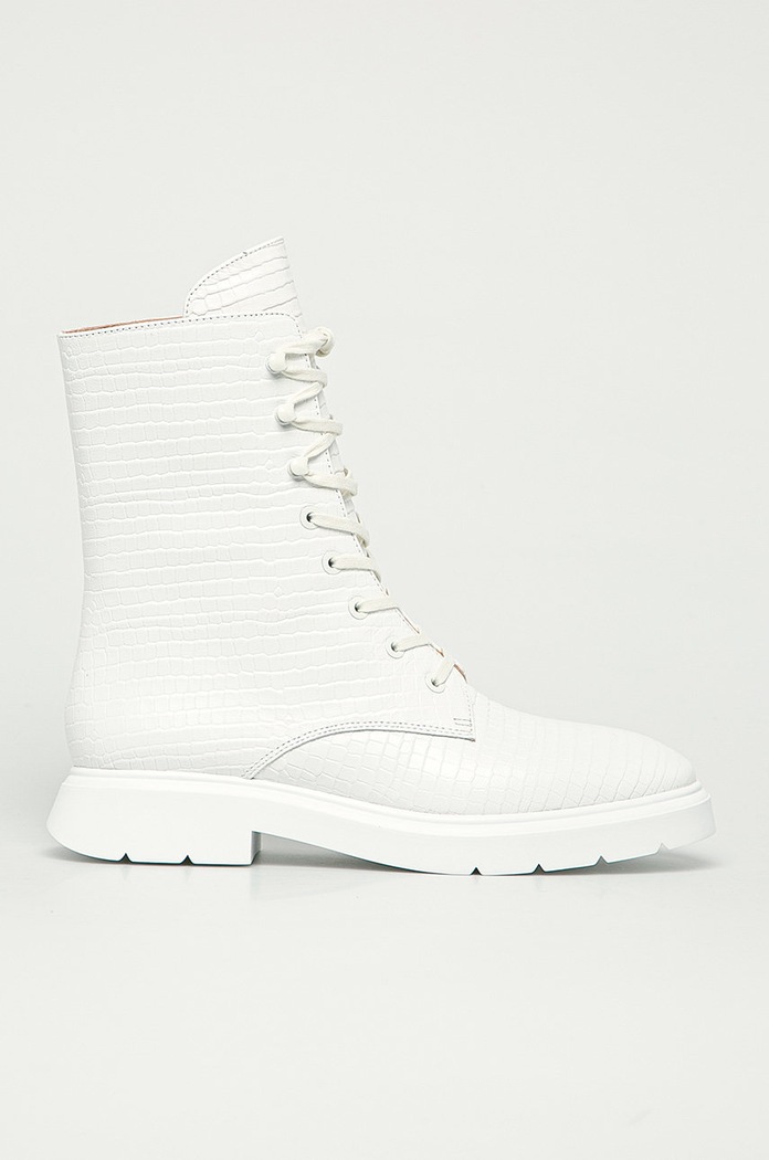 Stuart Weitzman - Bőr bakancs Mckenzee nem szigetelt fehér S3932.WHT