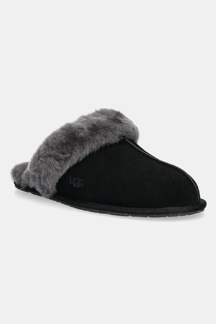 UGG papuci din piele întoarsă Scuffette II negru 1106872.BCGR