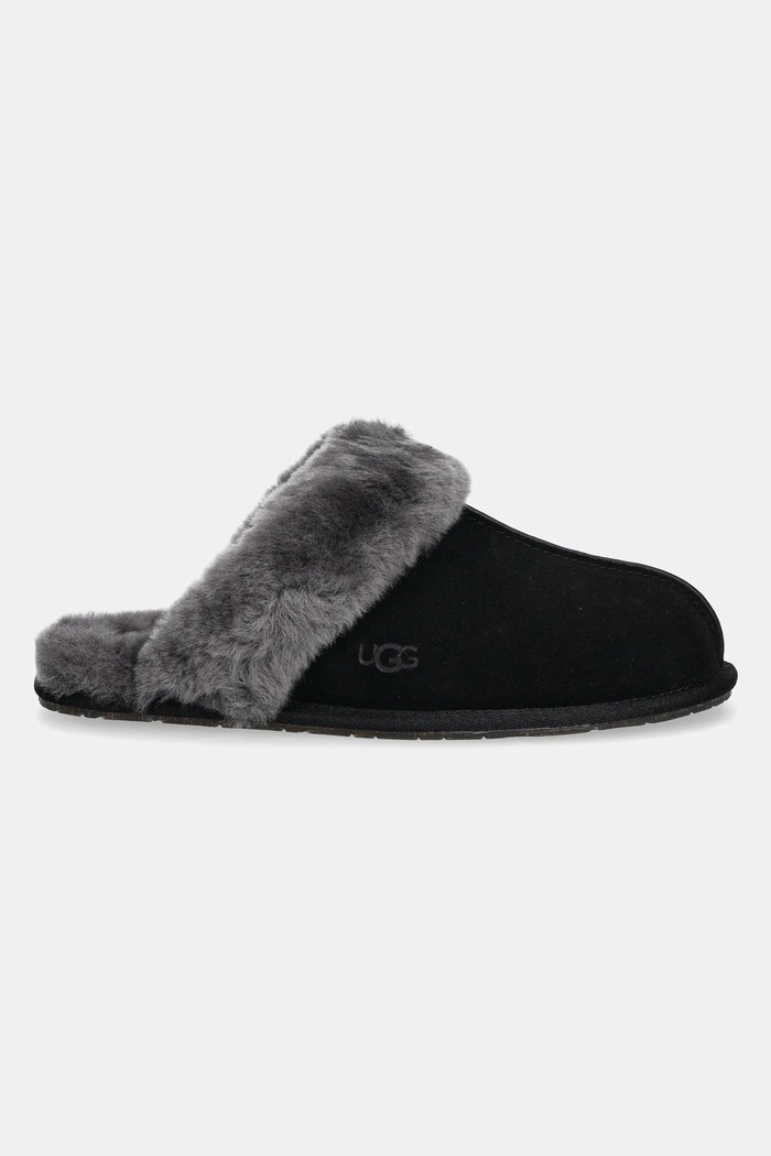 UGG papuci din piele întoarsă Scuffette II 1106872.BCGR negru AW25