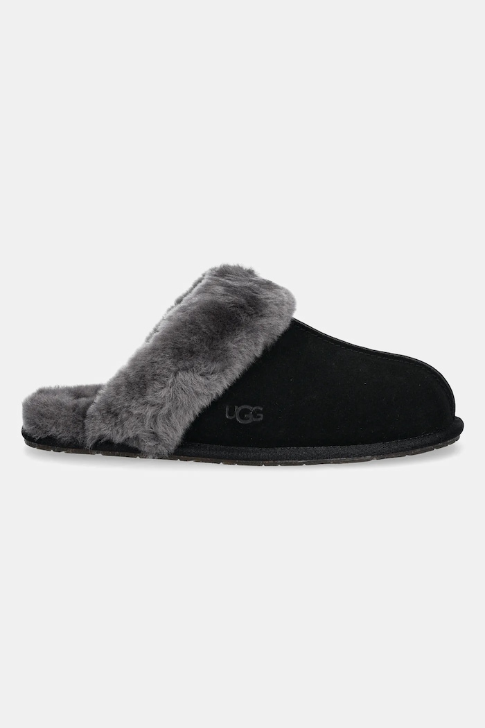 UGG papuci din piele întoarsă Scuffette II 1106872.BCGR negru AW25