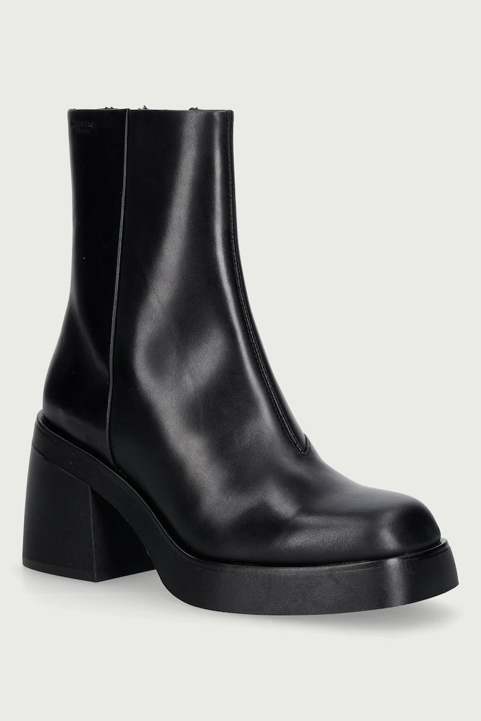 Vagabond Shoemakers Μποτάκια block heel γυναικεία δερμάτινα μαύρο 5044.201.20