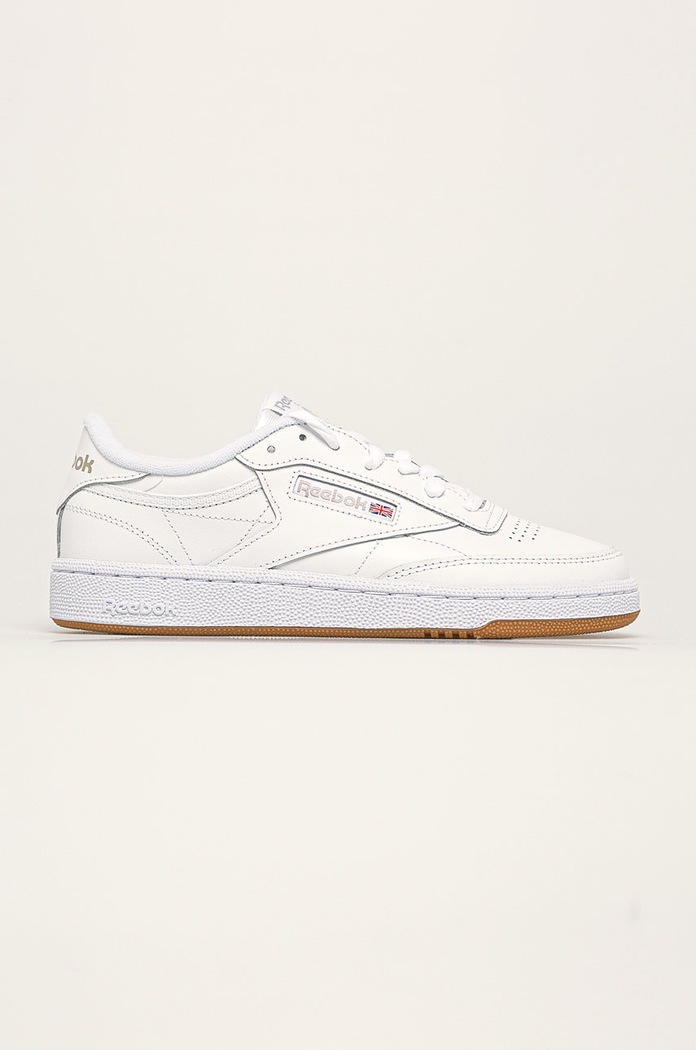 Kožené tenisky Reebok Classic CLUB C 85 plochá biela BS7686.100000016