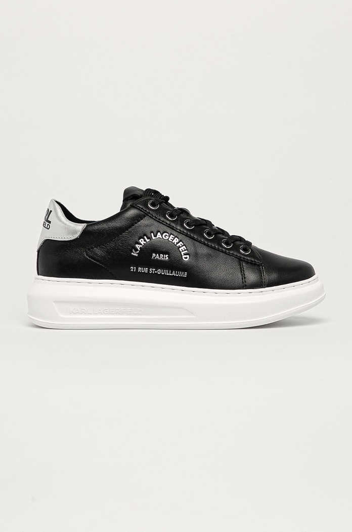 Karl Lagerfeld - Kožená obuv KAPRI platforma čierna KL62538.00S