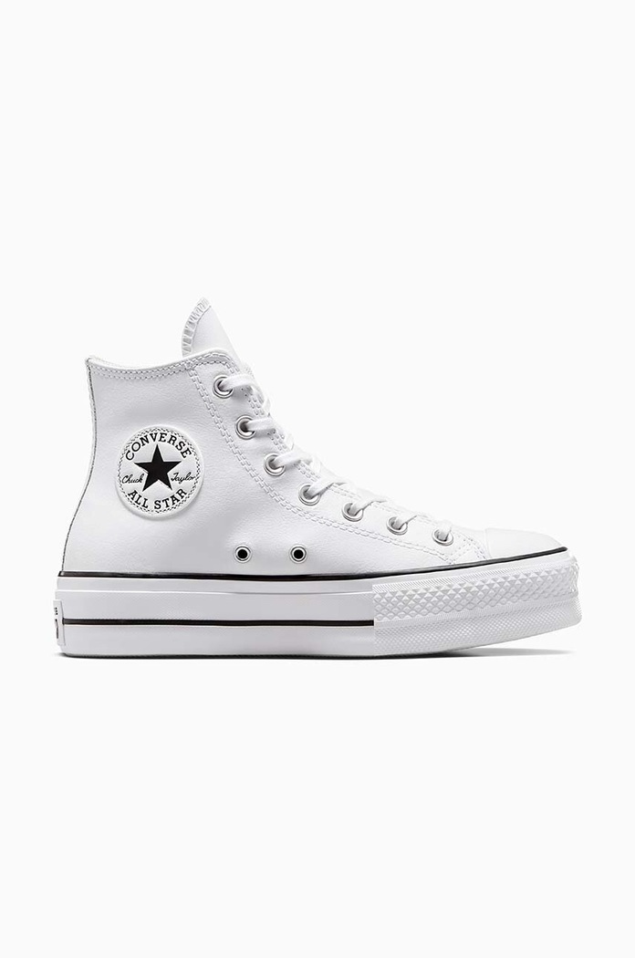 Δερμάτινα ελαφριά παπούτσια Converse Chuck Taylor All Star Lift πλατφόρμα λευκό 561676C