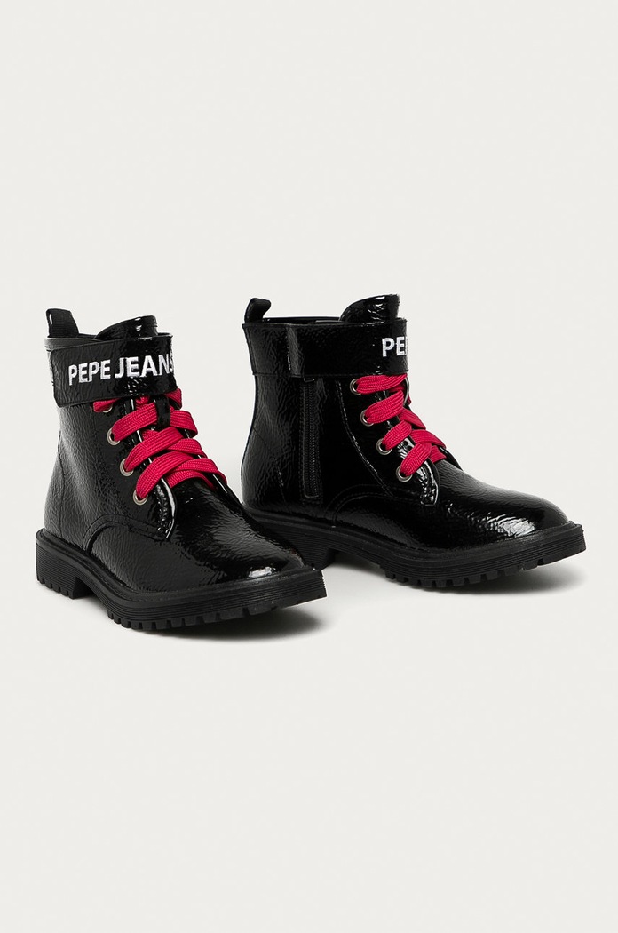 Pepe Jeans - Bocanci copii Hatton Velcro PGS50161 negru AW20