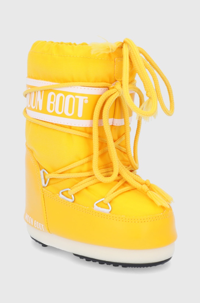 Moon Boot - Śniegowce dziecięce Classic Nylon 140044.M.B.NYLON.23.34 żółty AW24
