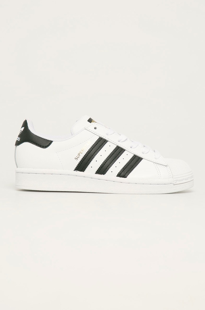 Boty adidas Originals Superstar imitace kůže bílá FU7712
