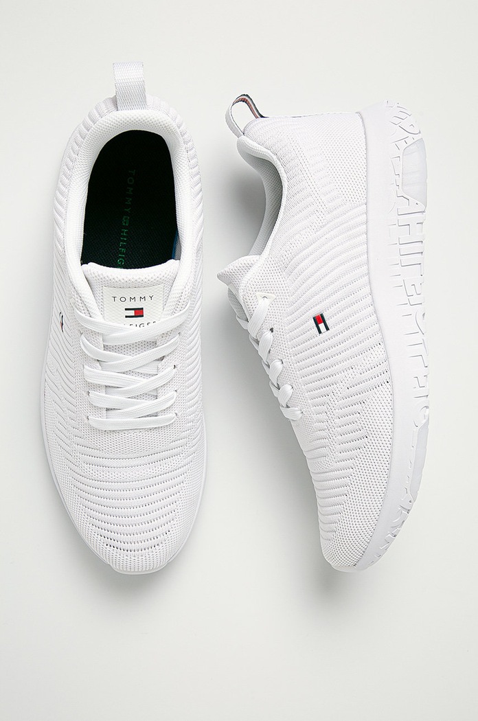 Tommy Hilfiger - Buty CORPORATE KNIT RIB RUNNER biały FM0FM02838YBR