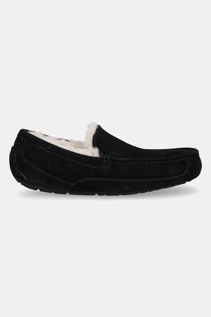 UGG - Papuci din piele intoarsa Ascot 1101110.BLK negru AW21