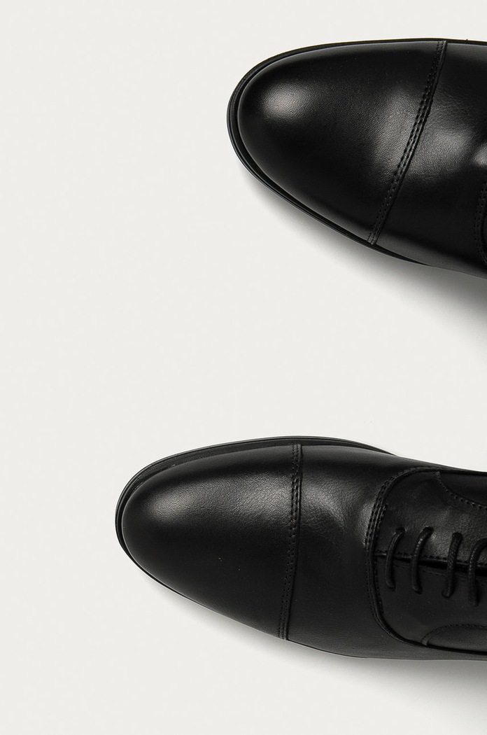 Jack & Jones - Kožené poltopánky 12160987 čierna