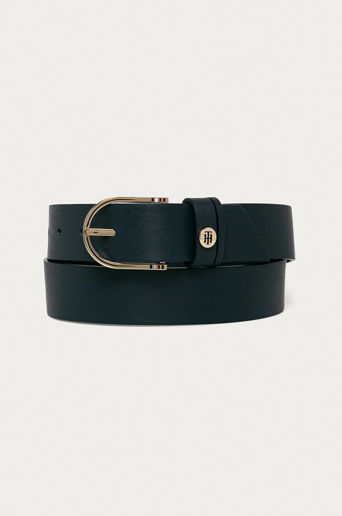 Tommy Hilfiger - Kožený opasok tmavomodrá AW0AW08928