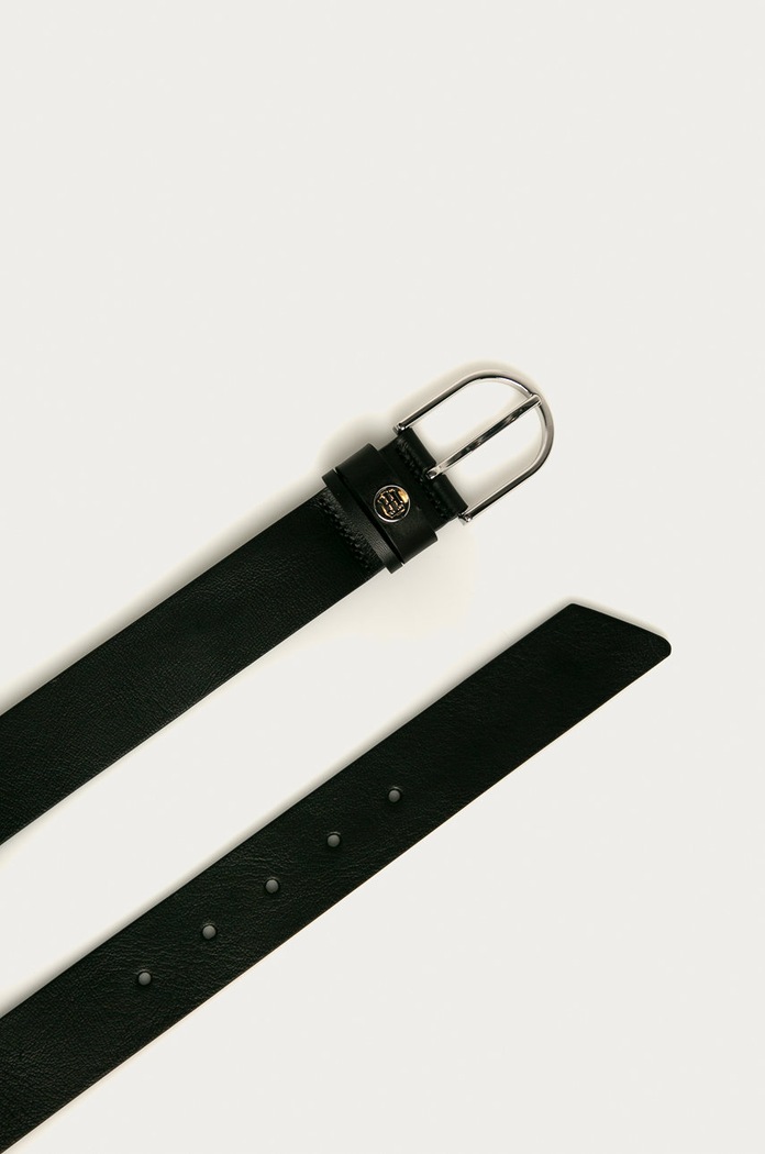 Tommy Hilfiger - Kožený opasok AW0AW08928 čierna AW20