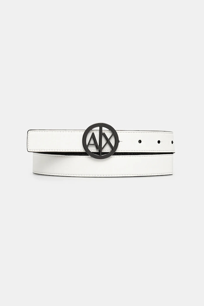 Armani Exchange dvostranski pas ženski iz umetnega usnja 941118.0A877 črna AA00