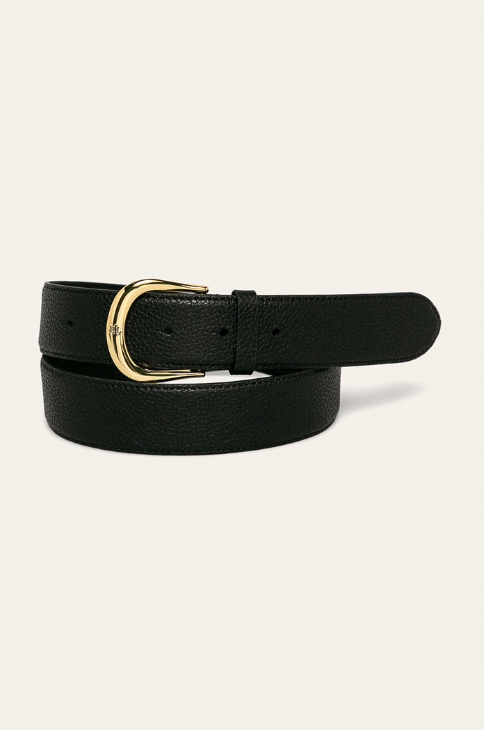 Lauren Ralph Lauren - Kožni remen crna 412754813001