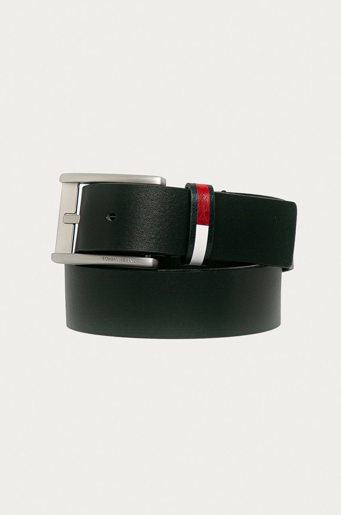 Tommy Jeans - Curea de piele negru AM0AM06663