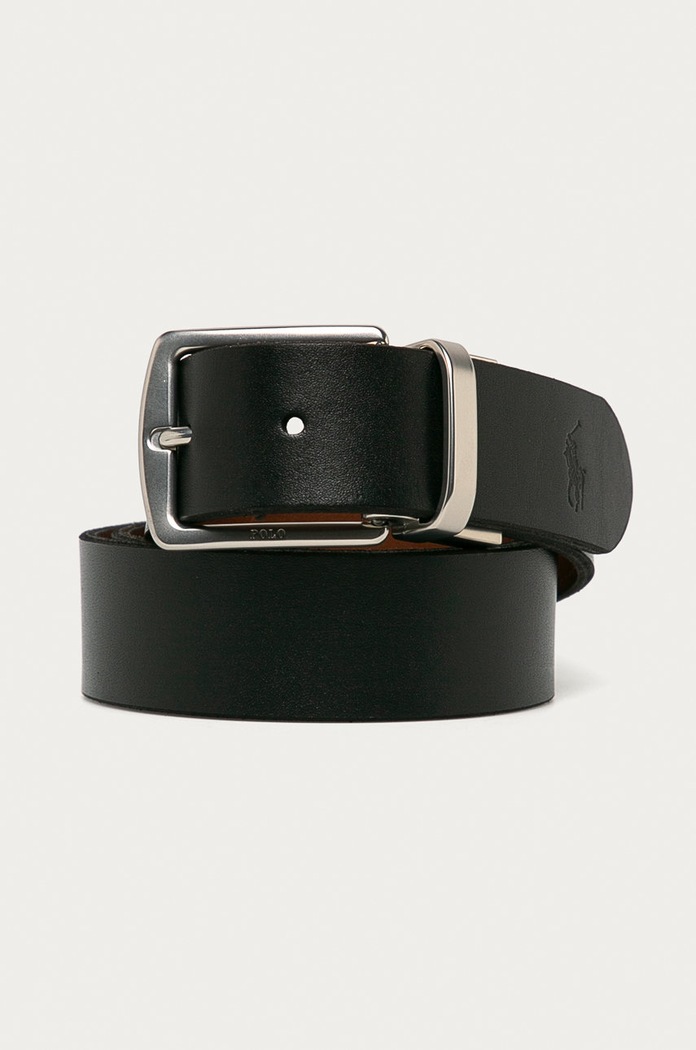 Oboustranný kožený pásek Polo Ralph Lauren 405699144001 černá AW25