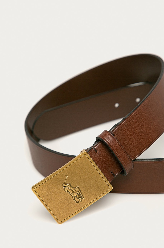 Kožený pásek Polo Ralph Lauren 405691693002 hnědá AW20