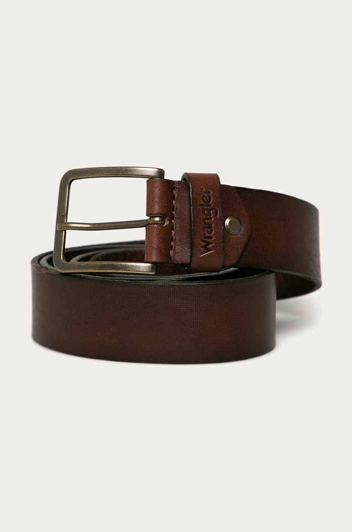 Wrangler Pasek skórzany brązowy W0F1U1X85